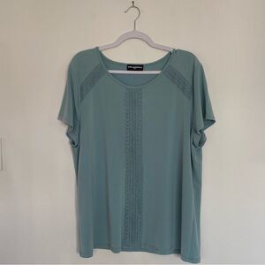 Karl Lagerfeld | Sage Green Lace Detail Top